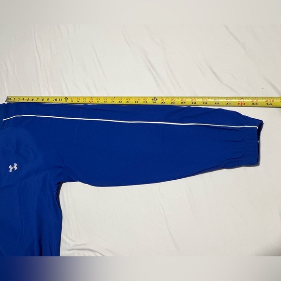 🔥 VINTAGE/UNDER ARMOUR BASEBALL MEN 1/4 SIZE LARGE LONG SLEEVE BLUE - Picture 14 of 15